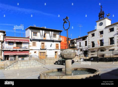 Traditional Architecture Plaza Mayor Village Of Cuacos De Yuste La