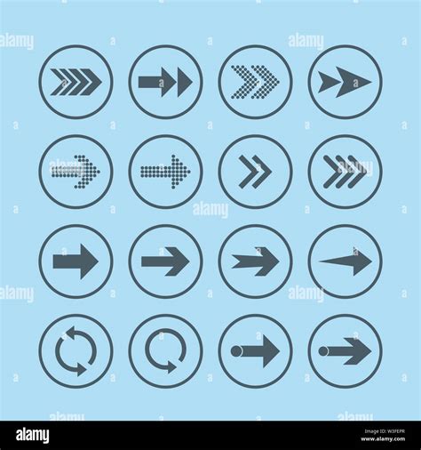 Arrow Icon Set Vector Illustration Flat Design Stock Vector Image