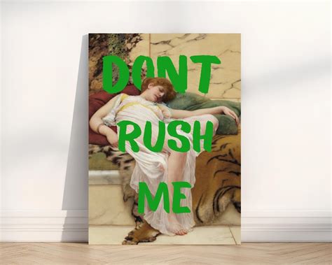 Altered Art Print Dont Rush Me Trendy Bubblegum Portrait Digital