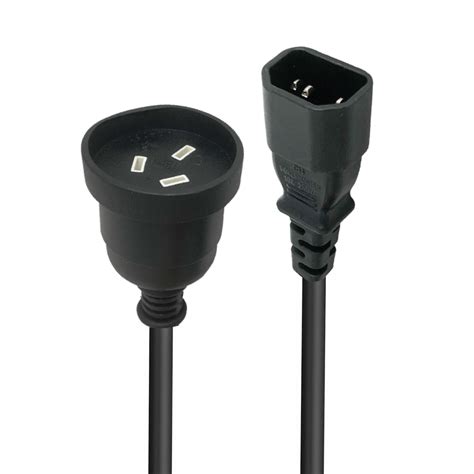 015m Power Cable 10a Iec C14 Plug To 3 Pin Socket Lindy Australia