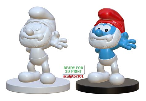 Файл 3d The Smurfs 3d Model Papa Smurf Fan Art Printable Model・Модель