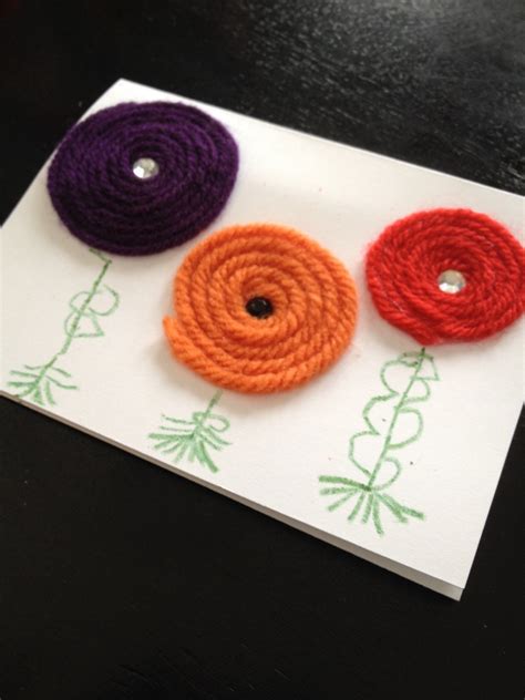 Yarn Flower Card