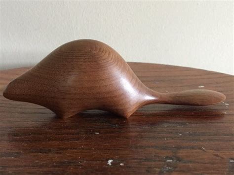 Carved Teak Wood Modern Beaver Sculpture By Buffaloheritage Wood