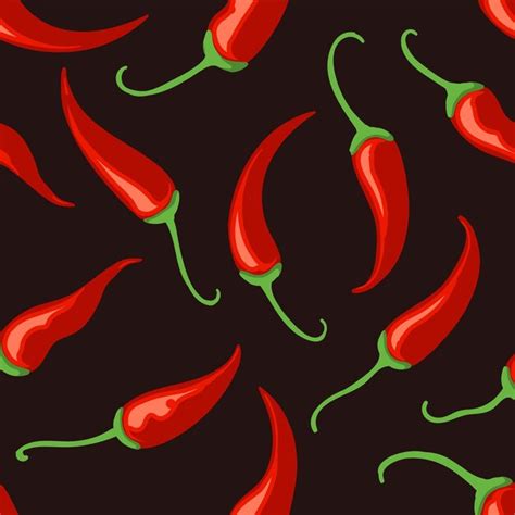 Premium Vector Chilli Pepper Seamless Pattern