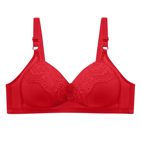 Ugoldhm Women Bralette Plus Size Sexy Lace Embroidered Bra Wireless Push Up Comfortable Bras