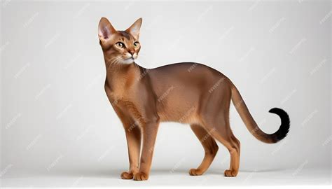 Premium Photo | Beautiful Abyssinian cat cat breed white background