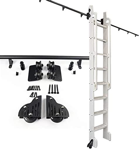 Retractable Rolling Ladder Hardware Library Sliding Ladder Hardware Kit