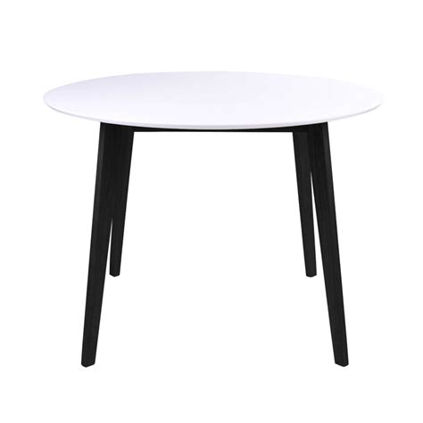 Ensemble Table Ronde Cm Blanche Et Chaises En Pu Noir Kongas