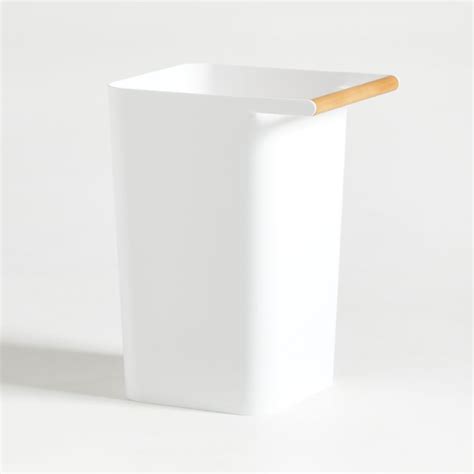 Yamazaki White Waste Basket Trash Can Reviews Crate Barrel