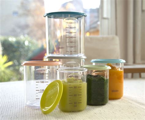 Beaba | Portion Food Container Set | Old Pink/Blue/Grey