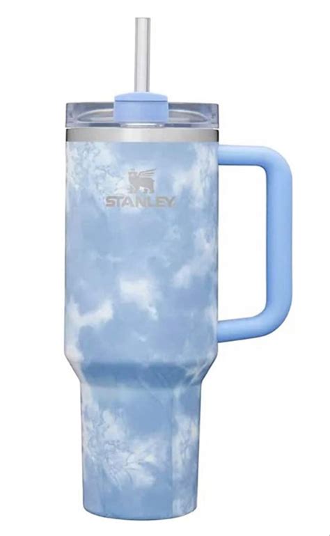 Stanley Adventure Quencher Travel Tumbler 40 Oz Ocean Blue Tie Dye In