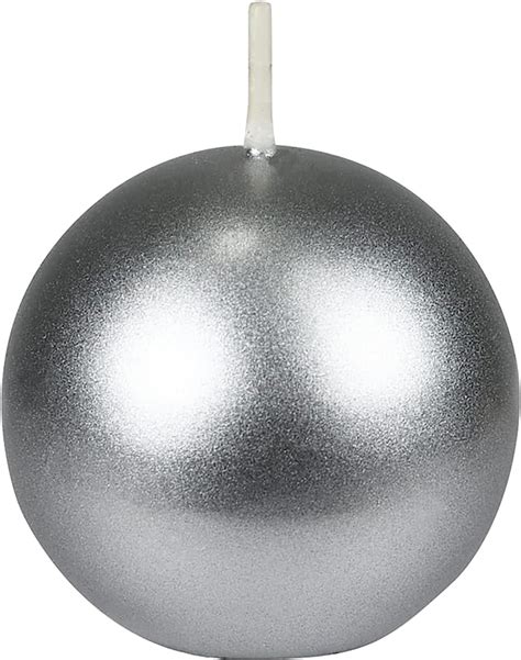 Zest Candle 6 Piece Ball Candles 3 Inch Metallic Silver Home And Kitchen