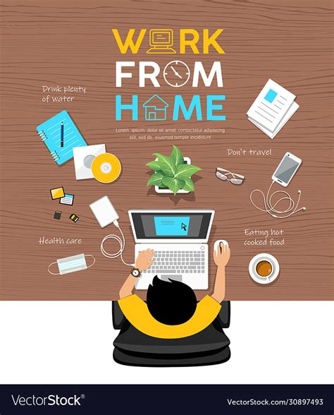 Work From Home Poster Ilustrasi