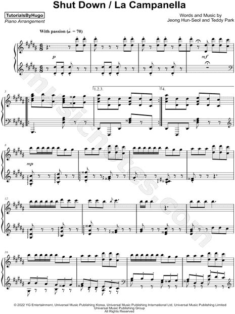 Tutorialsbyhugo Shut Down La Campanella Sheet Music Piano Solo In G Minor Download