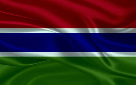 3d Waving Realistic Silk National Flag Of Gambia Happy National Day