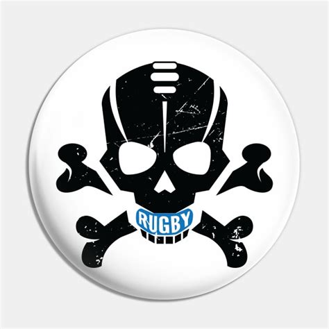 Rugby Fan Pirate Skull Rugby Design Pin Teepublic