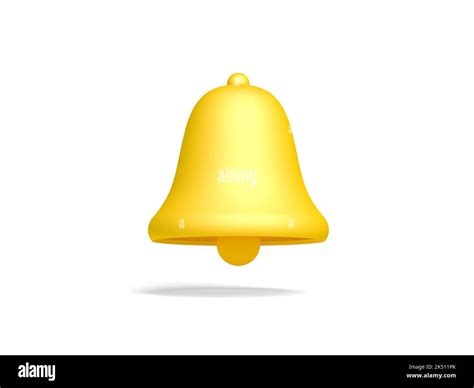 Yellow Notification Bell Isolated On White Background 3d Illustration