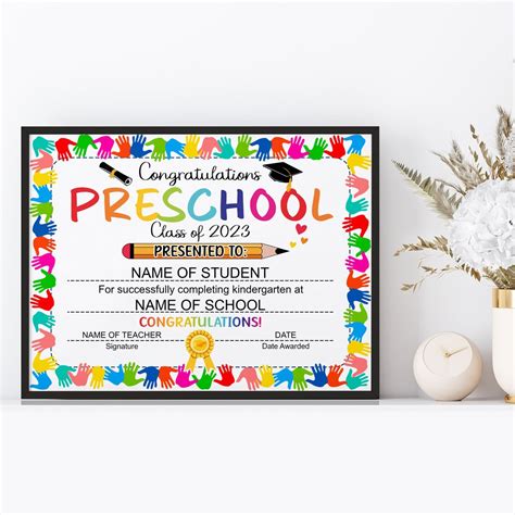 Editable Preschool Diploma Template Preschool Graduation Etsy