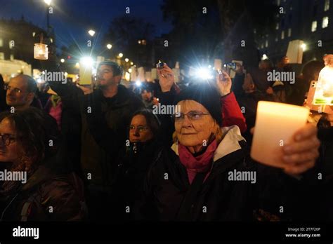 People At A Humanity Not Hatred Vigil For Civilians Suffering In