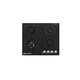 Tecnogas 60cm 3 Gas Burner 1 Hot Plate Built In Cooktop TBH6031CTG2 Tempered Black Glass