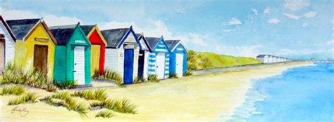 Beach Hut Painting in Watercolour | ArtBase