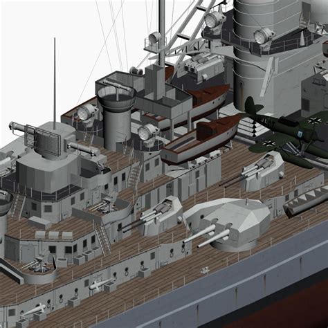 Battleship Bismarck German Navy Ww2 3d Model 59 Max Free3d