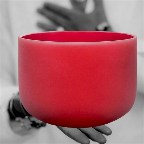 Topfund Perfect Pitch Chakra Tuned Red Crystal Singing Bowl For Sound