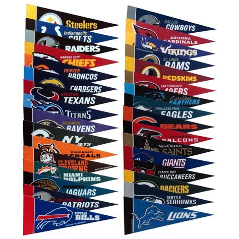 Nfl Complete Nfl Mini Pennant Pack Nfl 32 Nfl Teams American Football