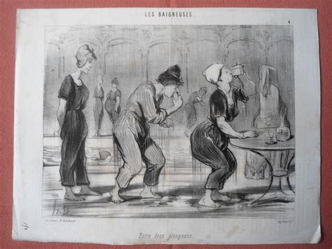 Honor Daumier Les Baigneuses N Entre Deux Plongeons