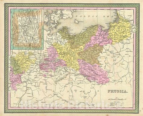 Historic Map Mitchell Map Of Prussia 1849 Vintage Wall Art Historic Pictoric