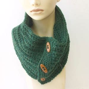 Easy Buttoned Cowl Scarf Knitting Pattern Knit Neck Warmer Pattern For