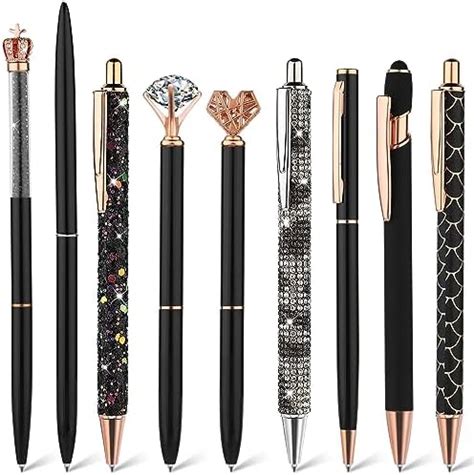 Sinmoe Pcs Pink Ballpoint Pen Set Crystal Diamond Metal Pens Liquid