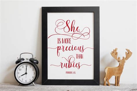 She Is More Precious Than Rubies Proverbs 3 15 Bible Verse Etsy