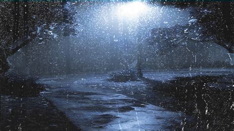 Noche Lluviosa En Una Tranquila Calle Del Pueblo Sonidos De Lluvia