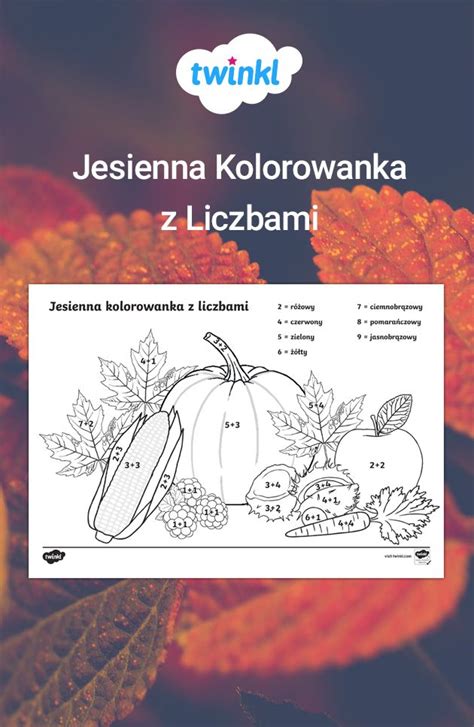 Jesienna Kolorowanka Z Liczbami