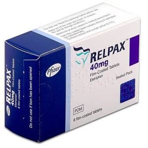 Buy Relpax Eletriptan 40mg Tab X6 35 Next Day Delivery