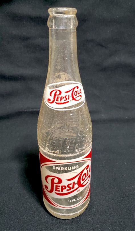 Vintage 1950s Pepsi Cola Glass Soda Bottle 10 Oz Columbia Sc Etsy