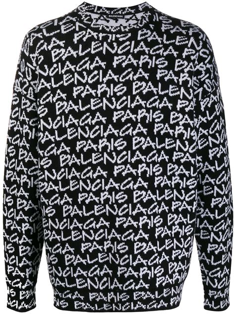 Balenciaga Logo Intarsia Jumper Farfetch