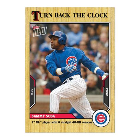 Sammy Sosa Mlb Topps Now Turn Back The Clock Card Pr