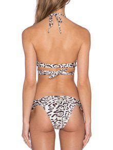 Off Halter Leopard Print Bikini Set In Leopard Zaful