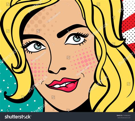 Sexy Pop Art Woman Squinted Eyes Stock Vector Royalty Free 754082833