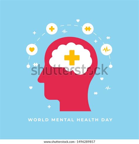 World Mental Health Day Poster Background Design Human Head With Brain