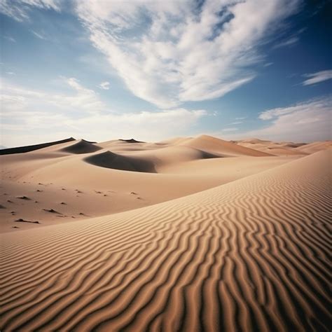 Premium AI Image A Sand Dune With A Few Footprints In The Sand