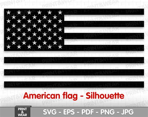 American Flag Silhouette Svg July 4th Svg US Flag Svg USA Etsy