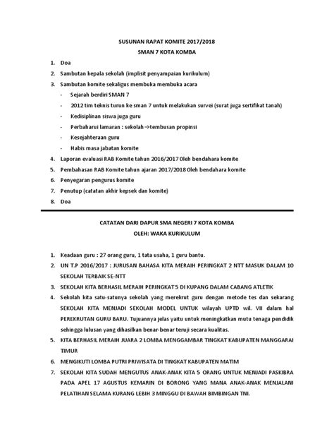 Detail Contoh Susunan Acara Rapat Sekolah Koleksi Nomer 16