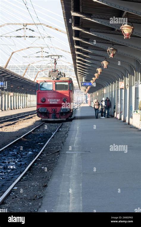 Train In Motion Or At Train Platform At North Rail Station Gara De