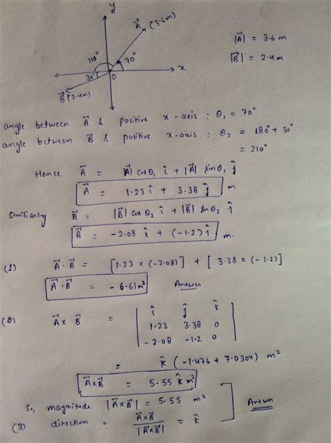 For The Two Vectors A⃗ And B⃗ In The Figure Figure 1 Find The