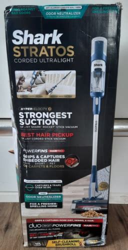 Shark Stratos Ultralight Corded Stick Vacuum Navy Hz3002 622356588355 Ebay