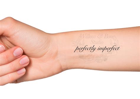 Perfectly Imperfect Calligraphy Lettering Temporary Tattoo Etsy Israel