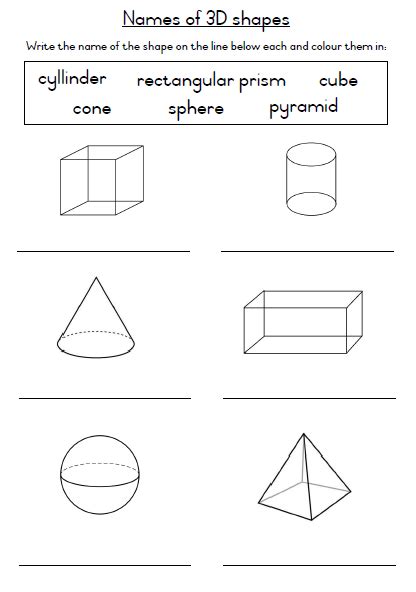 3d Shapes Worksheet Bundle • Teacha